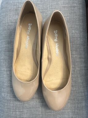 Dirty Laundry Nude Patent Leather Ballet wedges